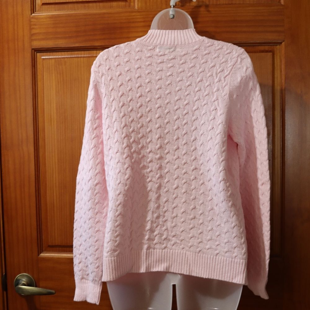 Studio Works Vintage Light Pink Scalloped Knit Mock Neck Pullover Sweater PL - Picture 8 of 11